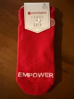 Pure Barre Red Low-Rise Grip Socks - EMPOWER Accent